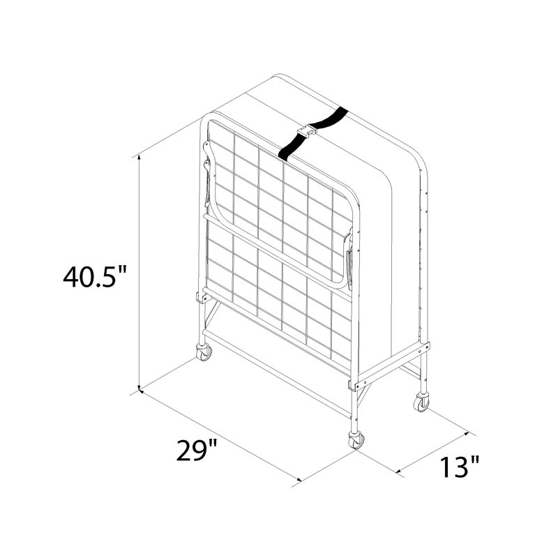Alwyn Home Middlet Twin 15'' Steel Folding Bed with Mattress Included
